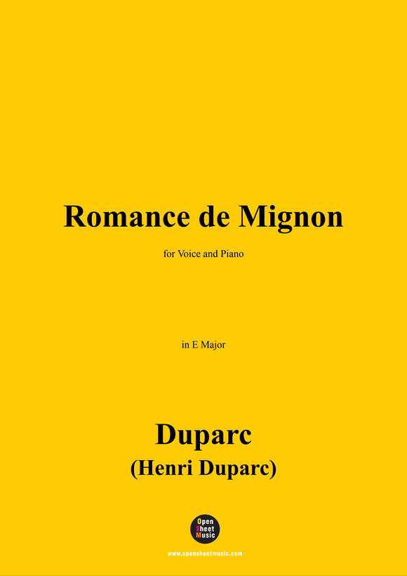Duparc-Romance de Mignon