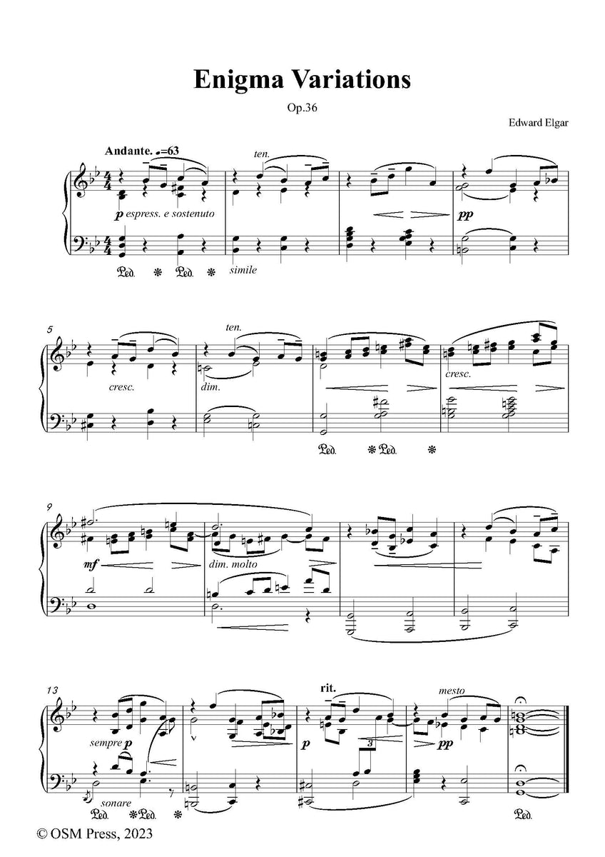 Elgar Variations on an Original Theme 'Enigma' – Open Sheet Music