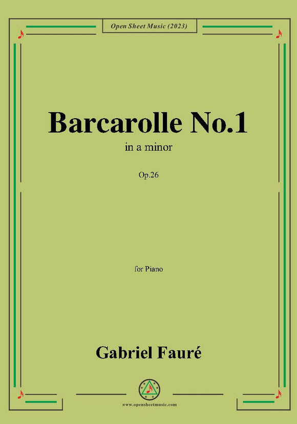 G. Fauré-Barcarolle No.1,Op.26