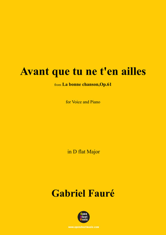 G. Fauré-Avant que tu ne t'en ailles