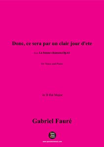 G. Fauré-Donc,ce sera par un clair jour d'ete