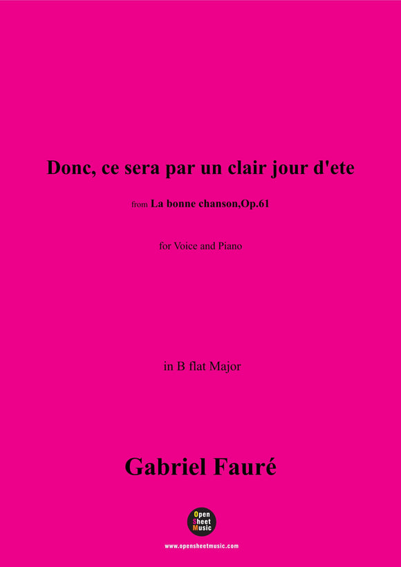 G. Fauré-Donc,ce sera par un clair jour d'ete