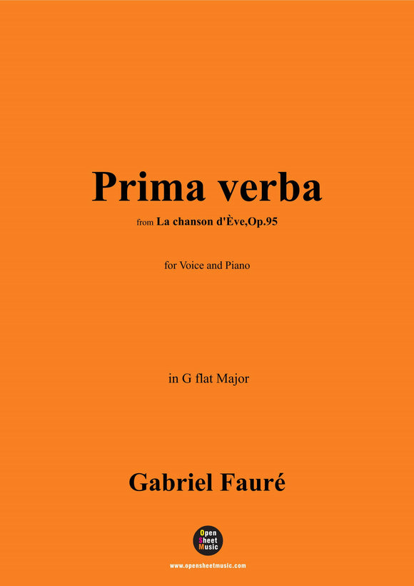 G. Fauré-Prima verba