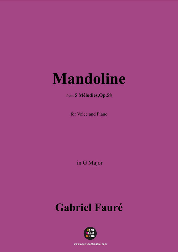 G. Fauré-Mandoline,in G Major,Op.58 No.1