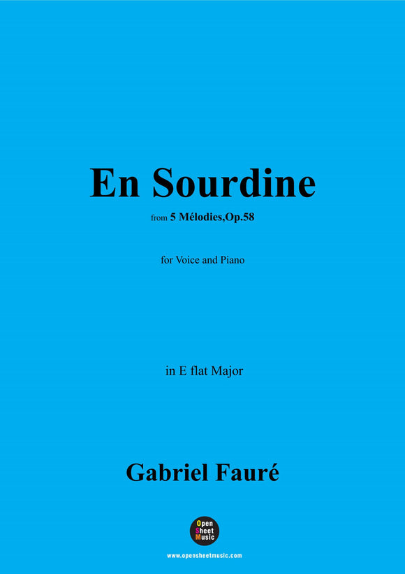 G. Fauré-En Sourdine,in E flat Major,Op.58 No.2