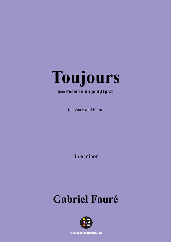 G. Fauré-Toujours,in e minor,Op.21 No.2
