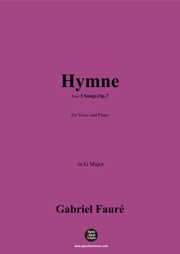 G. Fauré-Hymne,in G Major,Op.7 No.2