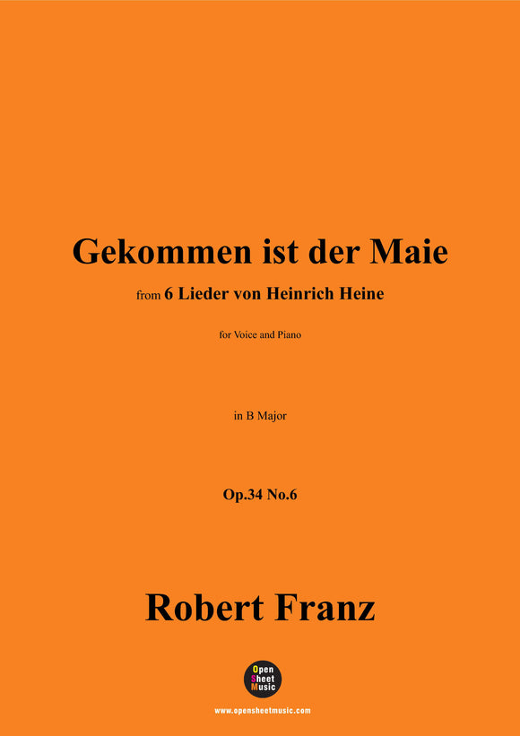 R. Franz-Gekommen ist der Maie,in B Major,Op.34 No.6