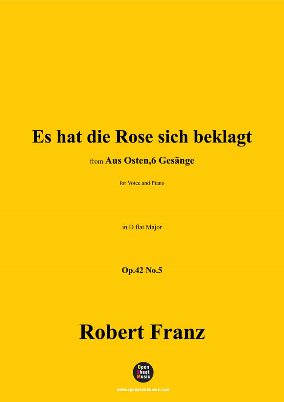 R. Franz-Es hat die Rose sich beklagt