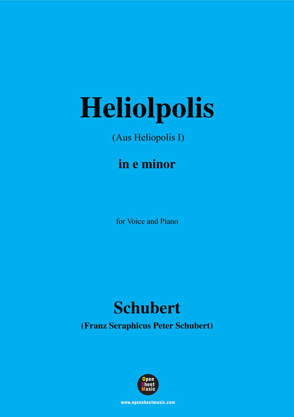 Schubert-Heliopolis,from Heliopolis I,D.753