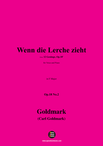 C. Goldmark-Wenn die Lerche zieht