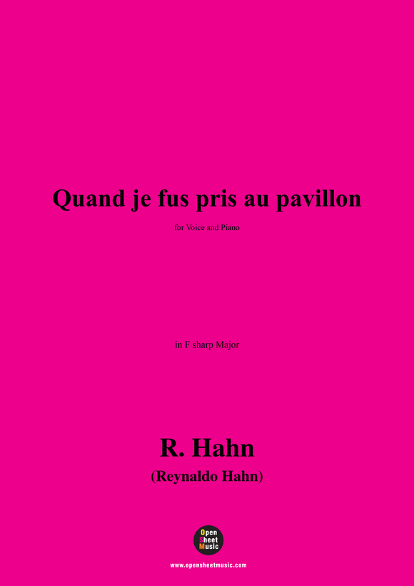 R. Hahn-Quand je fus pris au pavillon