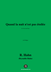 R. Hahn-Quand la nuit n'est pas étoilée