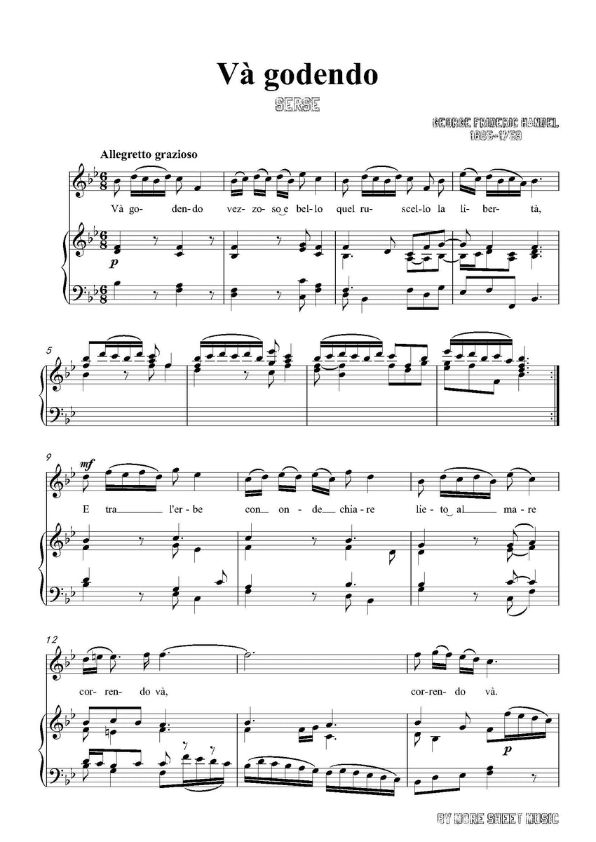 Handel Và godendo Open Sheet Music
