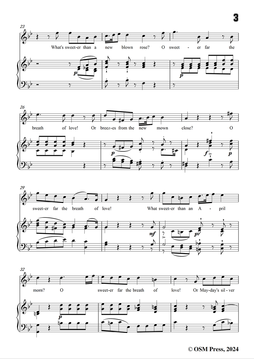 Handel What's sweeter than a new blown rose – Open Sheet Music