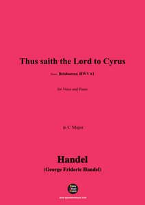 Handel-Thus saith the Lord to Cyrus