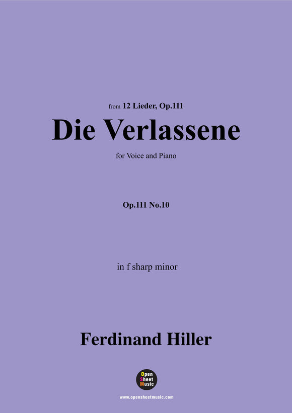 F. Hiller-Die Verlassene,Op.111 No.10