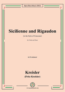 Kreisler-Sicilienne and Rigaudon in the Style of Francoeur