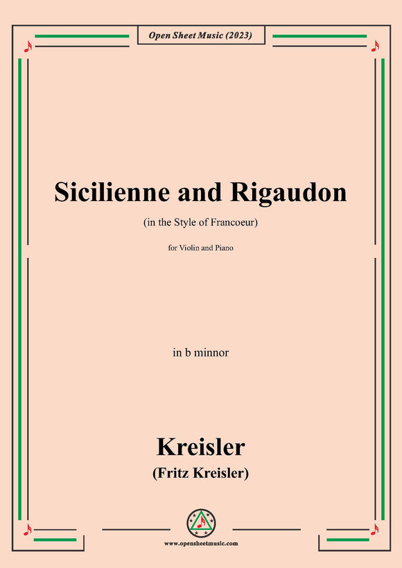 Kreisler-Sicilienne and Rigaudon in the Style of Francoeur