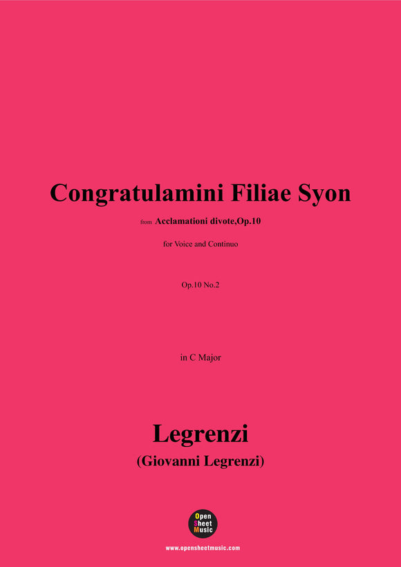 Legrenzi-Congratulamini Filiæ Syon,Op.10 No.2