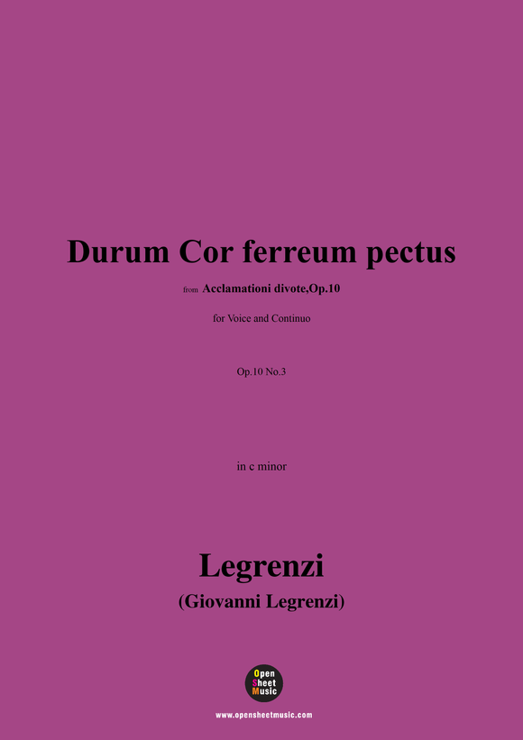 Legrenzi-Durum Cor ferreum pectus