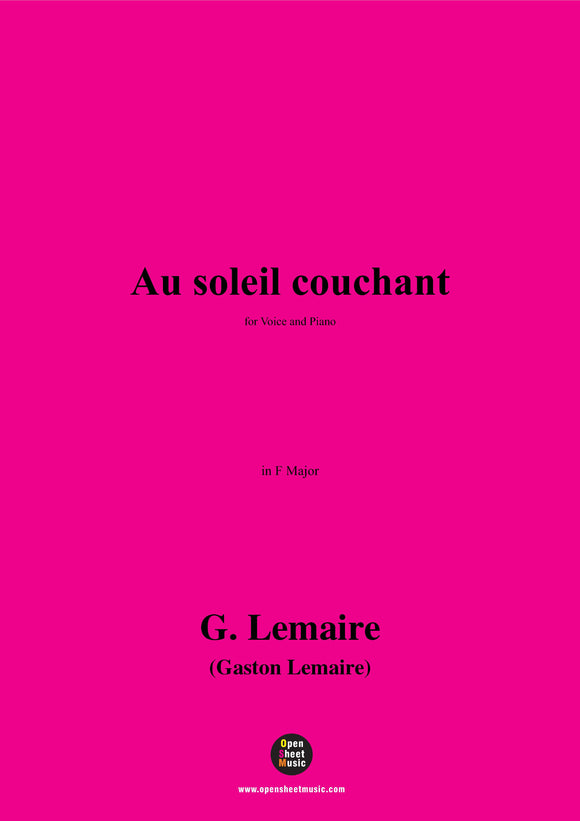 G. Lemaire-Au soleil couchant