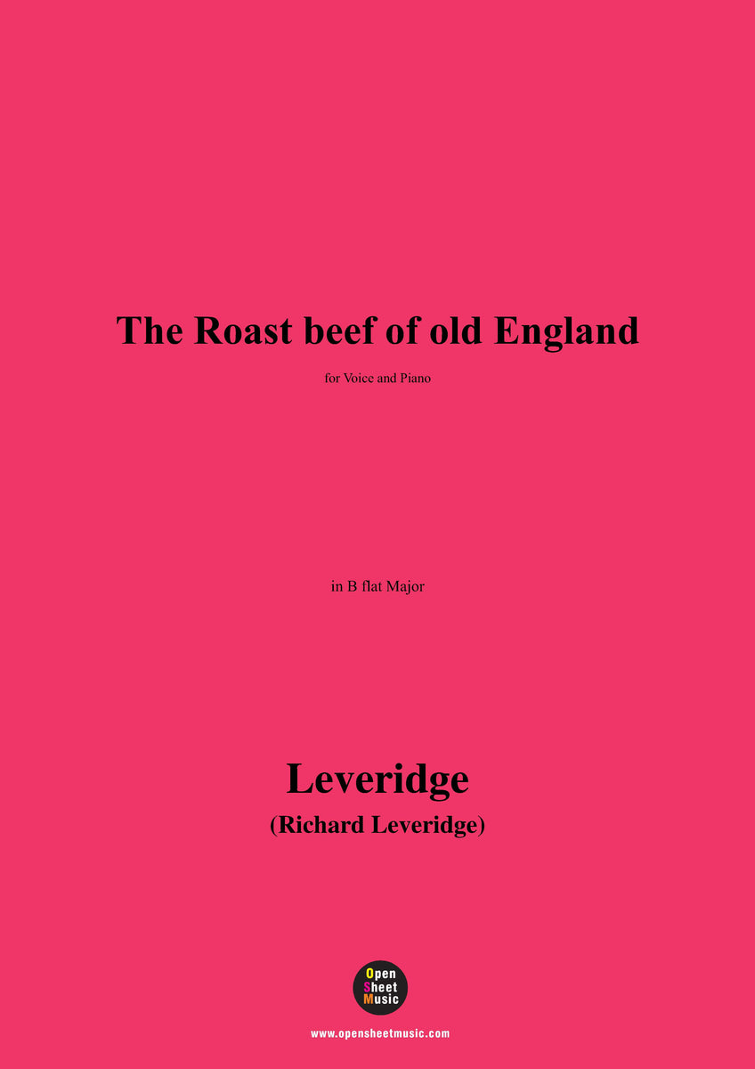 Leveridge The Roast beef of old England Open Sheet Music