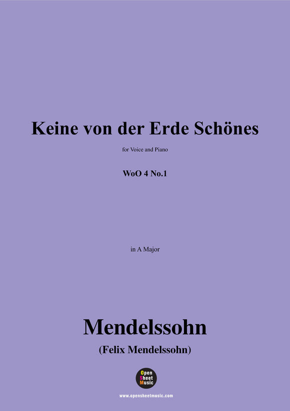 F. Mendelssohn-Keine von der Erde Schones,WoO 4 No.1