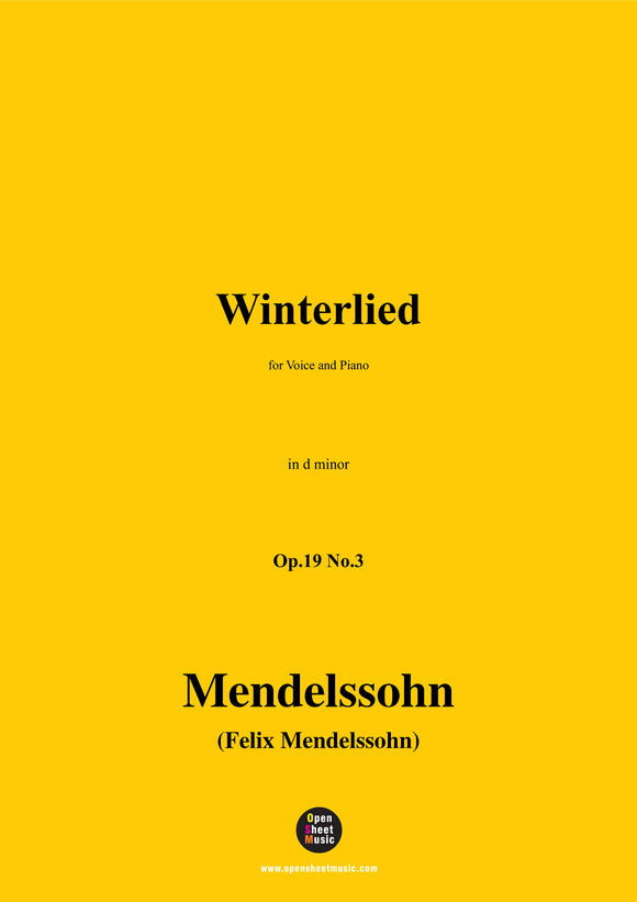 F. Mendelssohn-Winterlied,Op.19 No.3