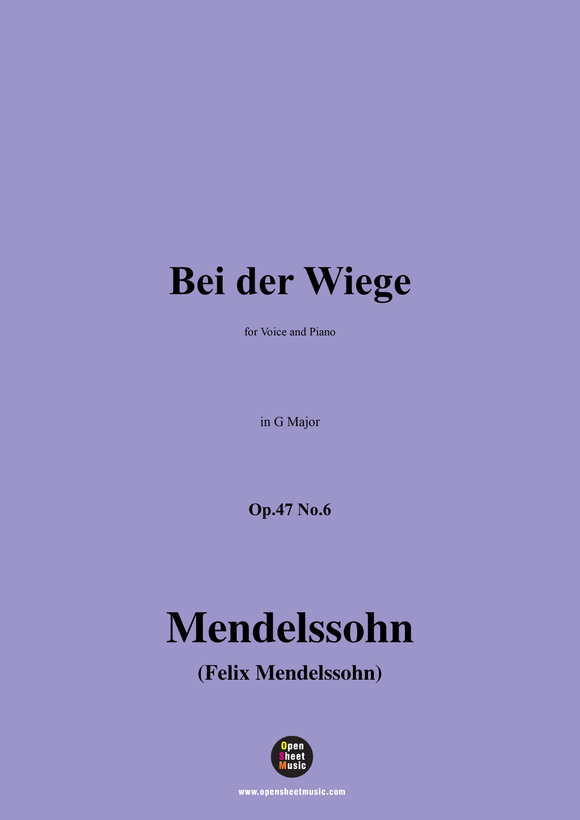 F. Mendelssohn-Bei der Wiege,Op.47 No.6