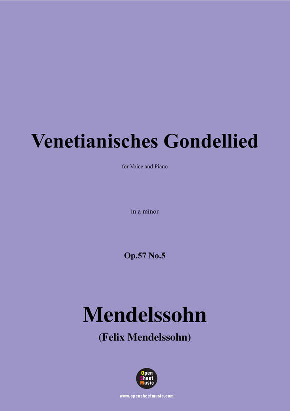 F. Mendelssohn-Venetianisches Gondellied