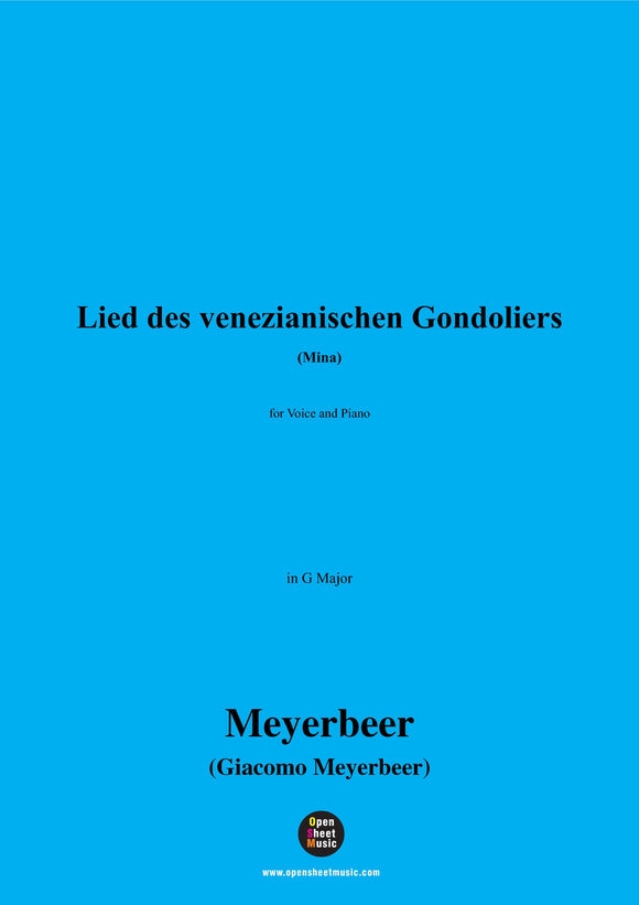 Meyerbeer-Lied des venezianischen Gondoliers