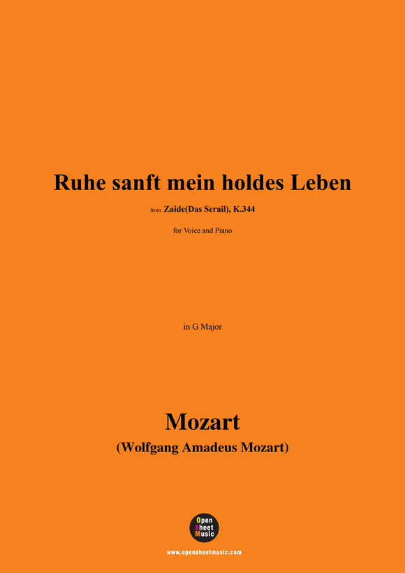 W. A. Mozart-Ruhe sanft mein holdes Leben,K.344 No.3