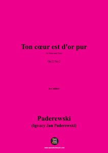Paderewski-Ton cœur est d'or pur