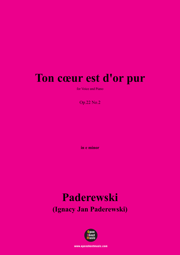 Paderewski-Ton cœur est d'or pur