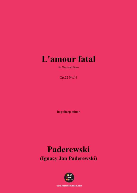 Paderewski-L'amour fatal(1904)