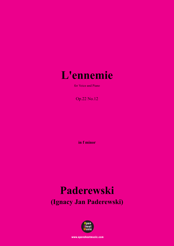Paderewski-L'ennemie(1904)