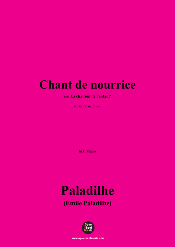 Paladilhe-Chant de nourrice