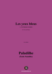 Paladilhe-Les yeux bleus