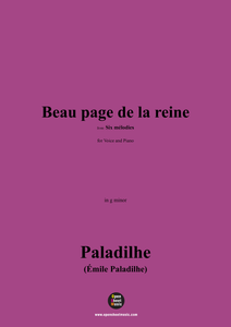 Paladilhe-Beau page de la reine