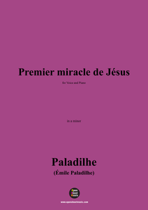 Paladilhe-Premier miracle de Jésus