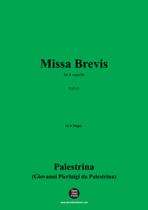 Palestrina-Missa Brevis,in F Major,for A cappella