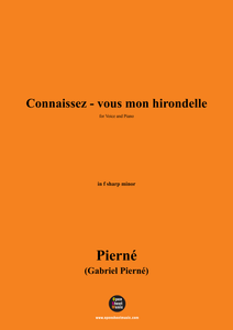 G. Pierné-Connaissez-vous mon hirondelle