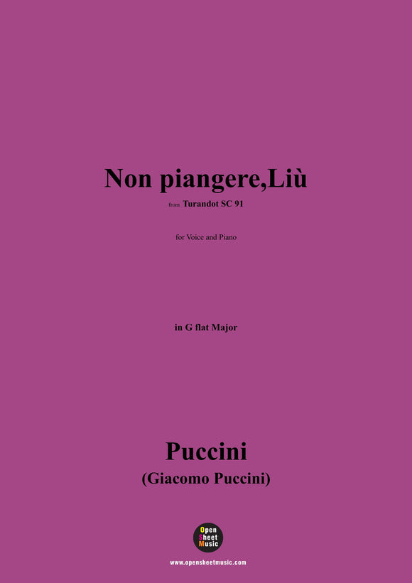 G. Puccini-Non piangere,Liù
