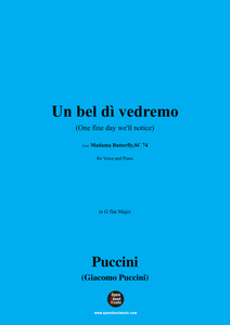 G. Puccini-Un bel dì vedremo,for Voice and Piano