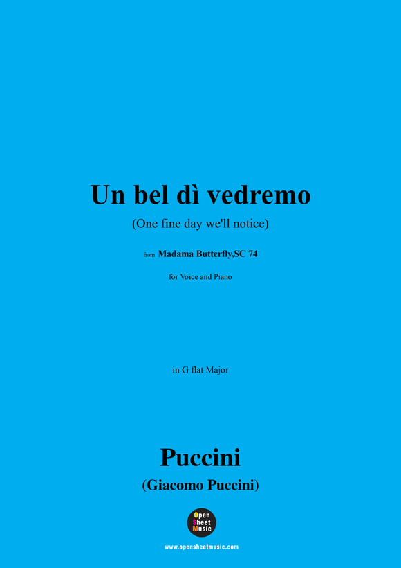 G. Puccini-Un bel dì vedremo,for Voice and Piano