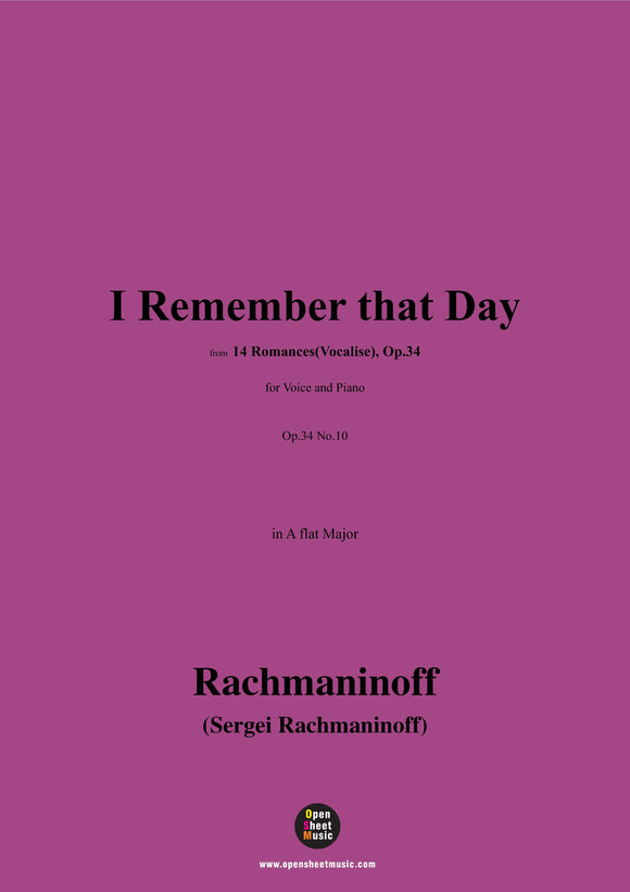 Rachmaninoff-I Remember that Day