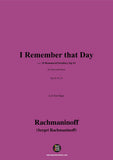 Rachmaninoff-I Remember that Day