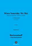 Rachmaninoff-When Yesterday We Met