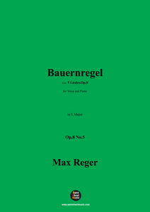 M. Reger-Bauernregel,in E Major,Op.8 No.5